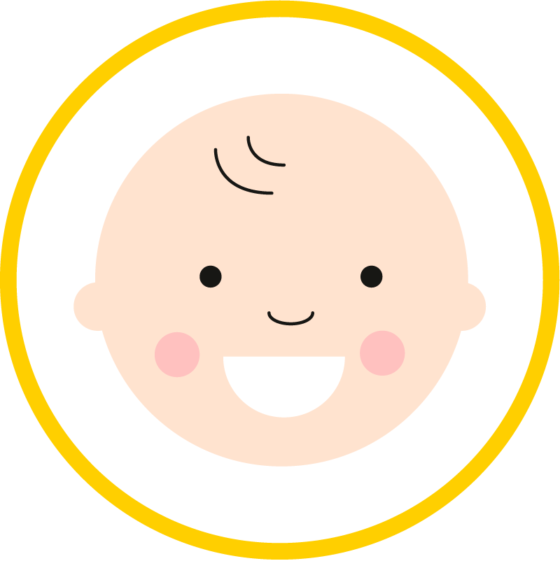 an illustration of a happy baby